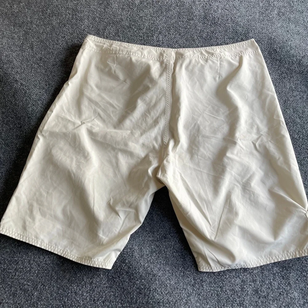 Counter‎ Culture Mens Board Shorts Size 38 Off White Green Graphic Swim Trunks
